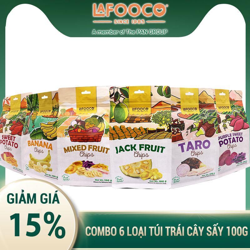 COMBO 6 LOẠI TÚI TRÁI CÂY SẤY 100G