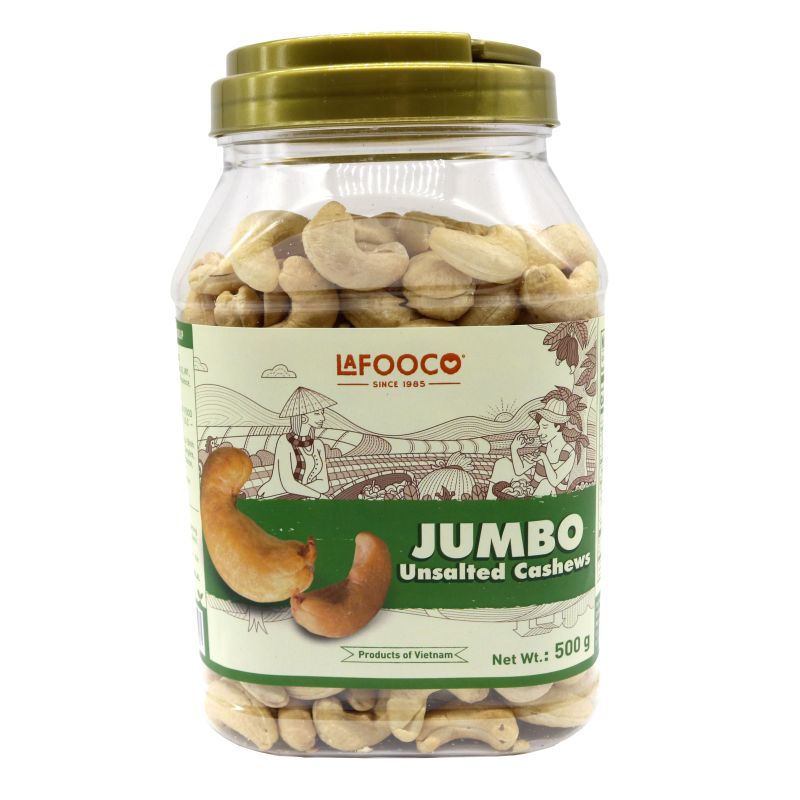 HẠT ĐIỀU JUMBO KHÔNG MUỐI LAFOOCO 500G/ HŨ  – HẠT BIG SIZE