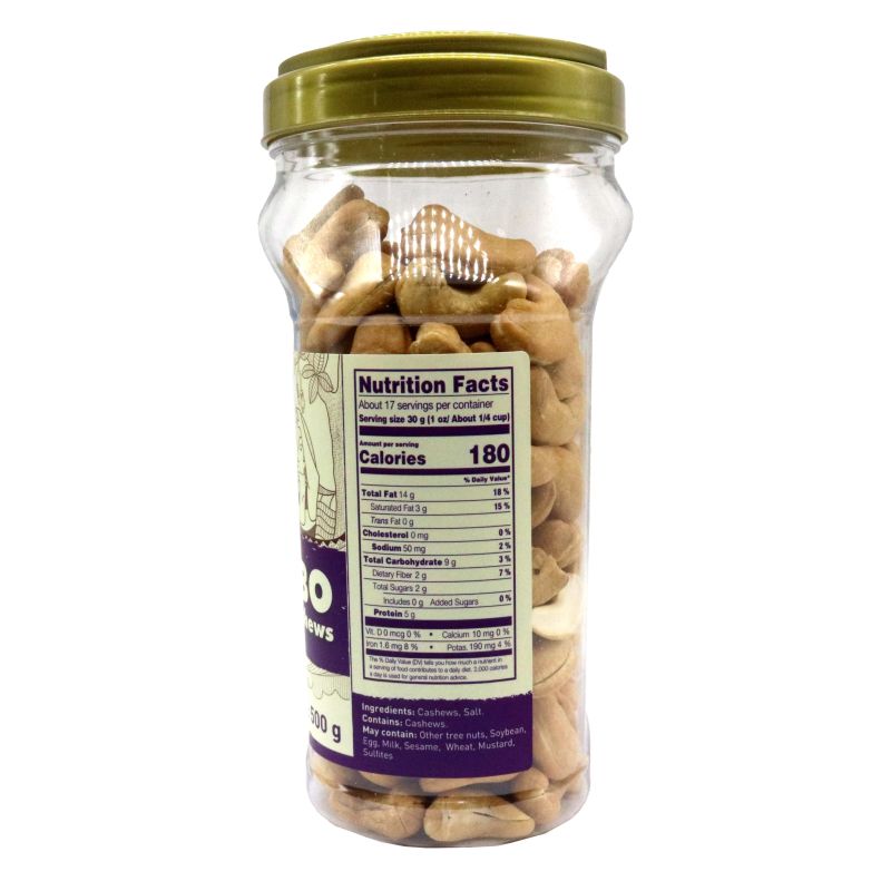 HẠT ĐIỀU JUMBO SẤY MUỐI LAFOOCO 500G/ HŨ – HẠT BIG SIZE