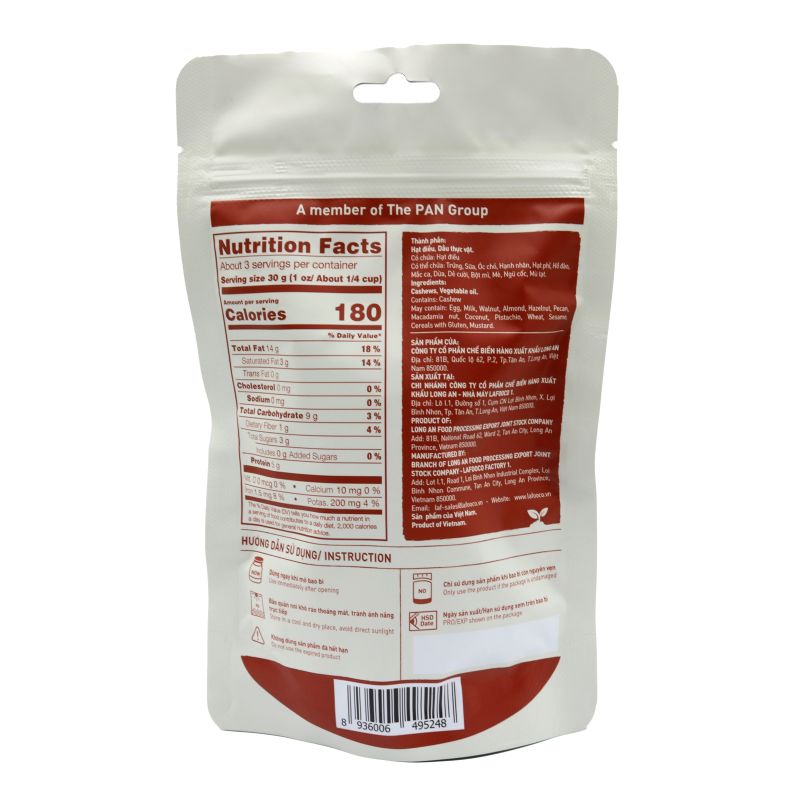 Unsalted Roasted Cashew nuts 100g